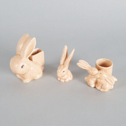 A Trio of Sylvac Bunny Figures