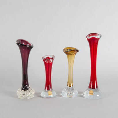 Four Scandinavian 'Bone' Vases