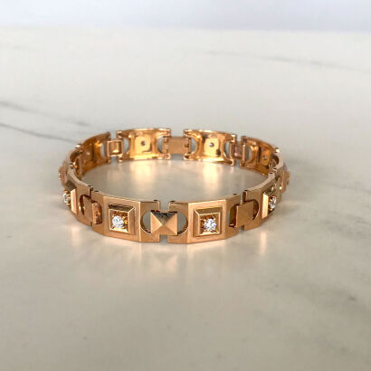 18ct Rose Gold and Diamond Bracelet