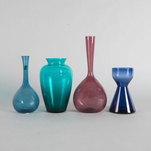 Four Scandinavian Glass Vases