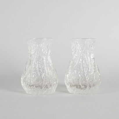 A Pair of Whitefriars Bark Vases