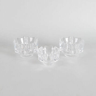 A Set of Three Orrefors Glass Bowls