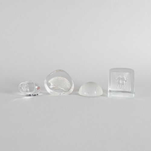 A Collection of Four Scandinavian Glass Paperweights