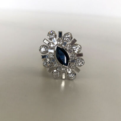 18ct Sapphire and Diamond Ring