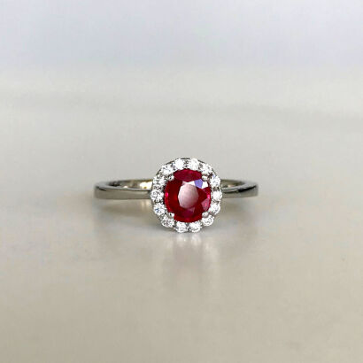 18ct Ruby and Diamond Cluster Ring