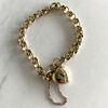 9ct Gold Belcher Bracelet with Heart Padlock