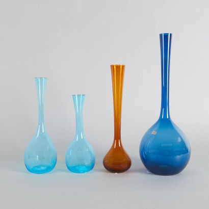 A Suite of Four 'Gullaskruf' Bottle Vases Designed by Arthur Percy for Aseda