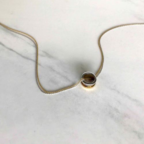 18ct Two-toned Gold Loop Pendant