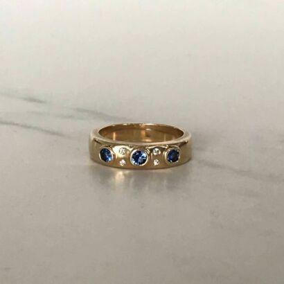 9ct Sapphire and Diamond Ring