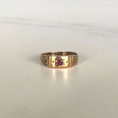 An Antique Ruby and Diamond Ring