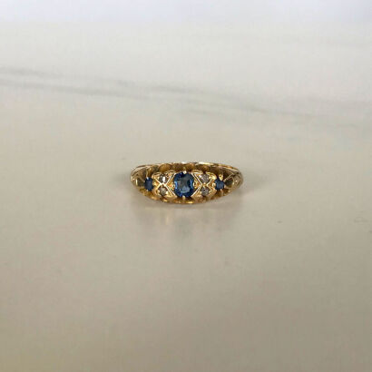 An Antique Sapphire and Diamond Ring