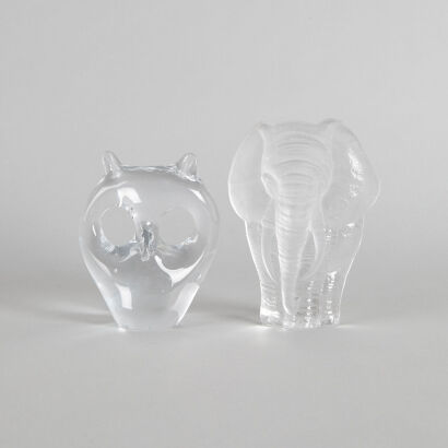 A Pair of Swedish Glass Paperweights