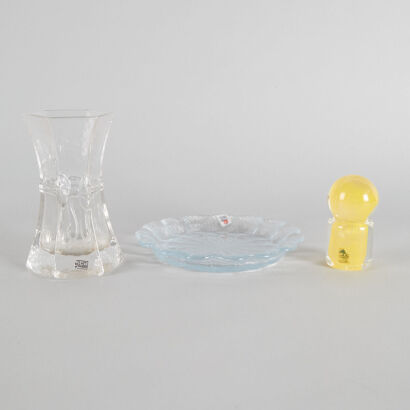 Three Pieces of Scandinavian Art Glass