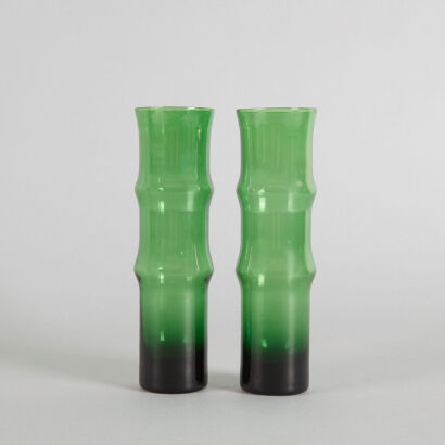 A Pair of Aseda 'Bamboo' Vases Designed by Bo Borgstrom