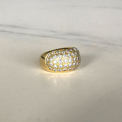 18ct Gold Diamond Dome Ring