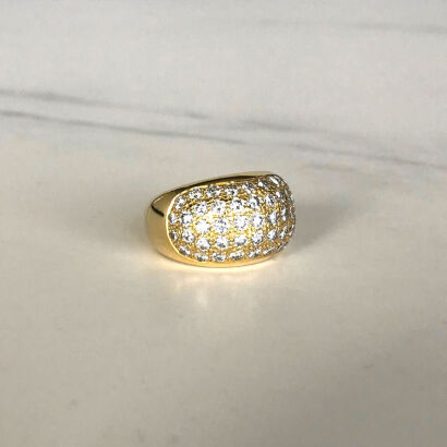 18ct Gold Diamond Dome Ring