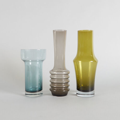 Three Riihimaen Lasi Oy Glass Vases