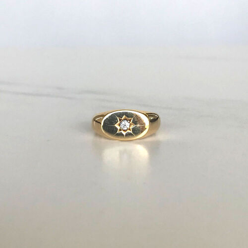 18ct Gold and Diamond Signet Ring