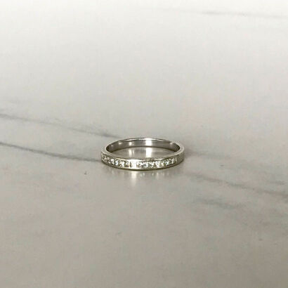 9ct White Gold Diamond Band