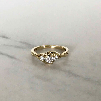 10ct Three Stone Diamond Ring