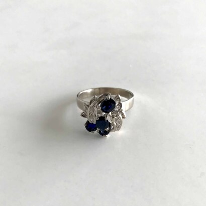 14ct White Gold Sapphire and Diamond Ring