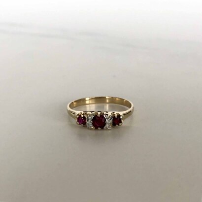 9ct Ruby and Diamond Ring