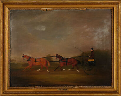 FRANCES CALCOTT TURNER Two Horses Pulling Gig