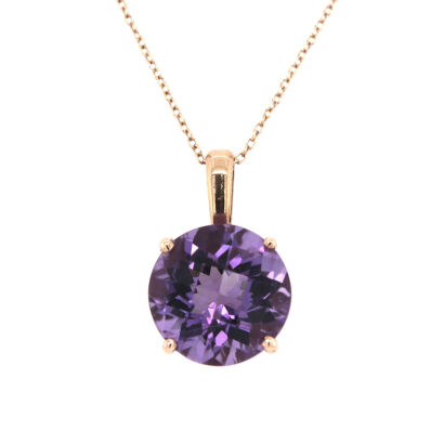 14ct Round Amethyst Pendant