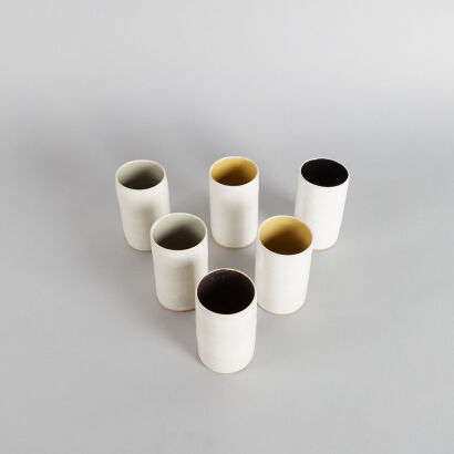 A Rare Set of Six Tumblers by Dame Lucie Rie