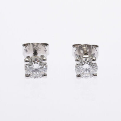 18ct White Gold 1.0ct Diamond Stud Earrings