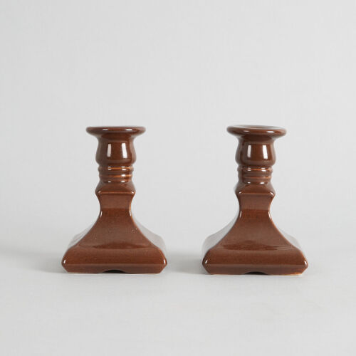 A Pair of Slip Cast Candlestick Holders