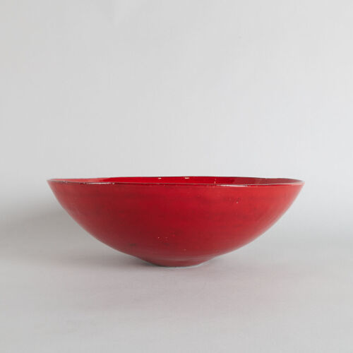 A Large Len Castle Red Lava Bowl 