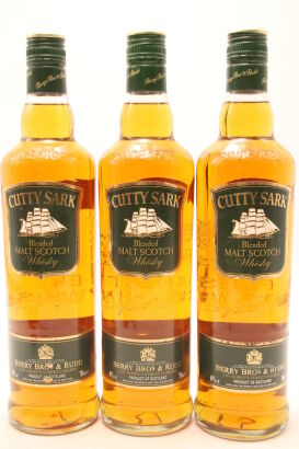 (3) Cutty Sark Blended Malt Scotch Whisky, 40% ABV