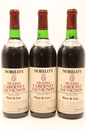 (3) 1983 Nobilos Cabernet Sauvignon Classic Claret, Huapai Valley