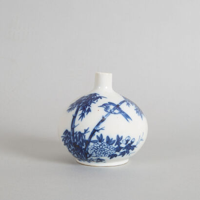 A Chinese Blue and White 'Floral and Bird' Vase