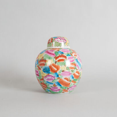 A Chinese Famille Rose 'Floral' Lidded Jar