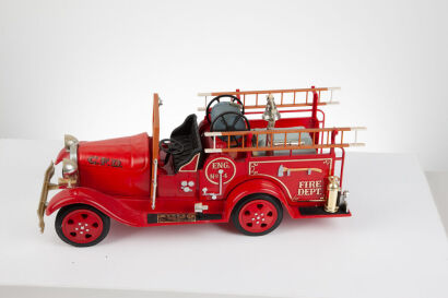 (1) Jim Beam Bourbon Whiskey Regal China Decanter 750ml Decanter Fire Engine 1930 Model A Ford, 80 proof