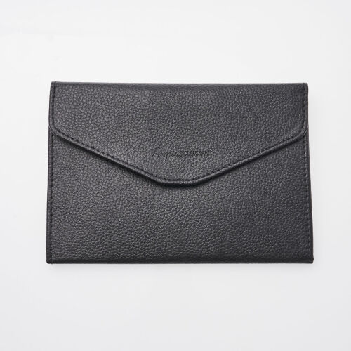 Aquascutum Black Leather Notebook Cover Wallet
