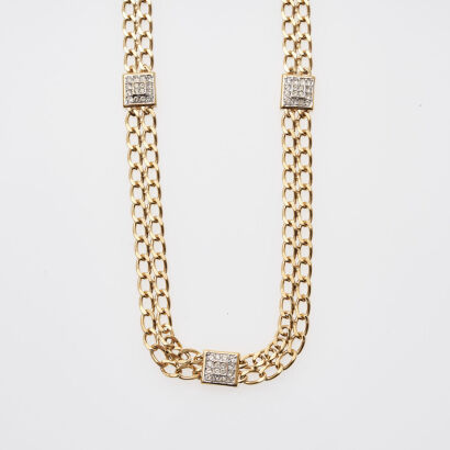 Nina Ricci Costume Diamante Chain Necklace