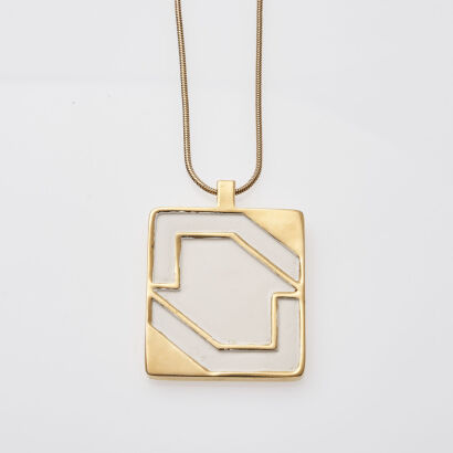 Lanvin White Enamel Pendant