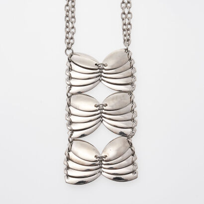 Paco Rabanne Tooled Butterflies Necklace