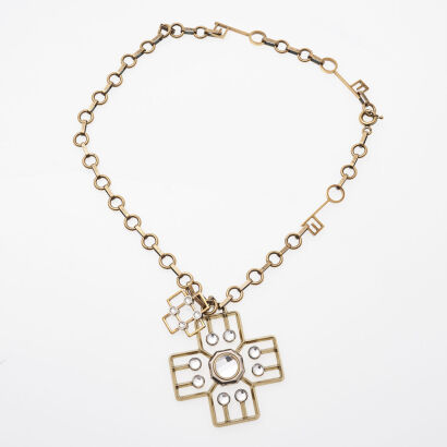 Lanvin Crystal Cross Pendant