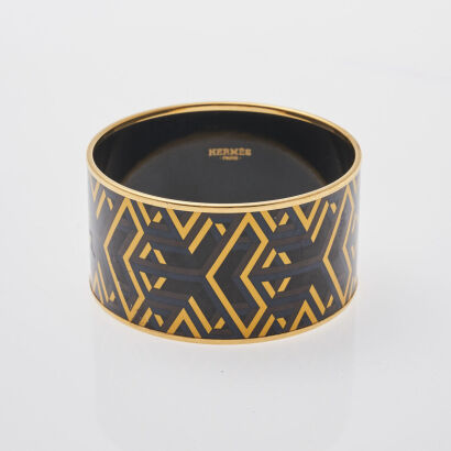 Hermes Yellow and Blue Enamel Bangle