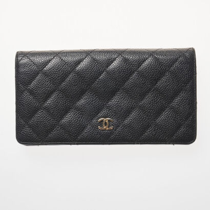 Chanel Quilted Caviar Leather Wallet