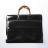 Gucci Black Patent Leather Bamboo Handle Bag