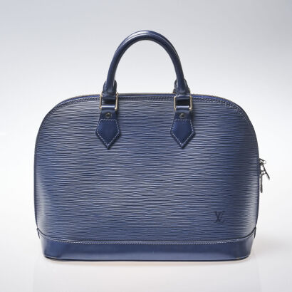 Louis Vuitton Blue Epi Alma Handbag