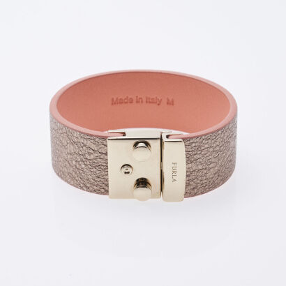 Furla Rose Gold Leather Bracelet