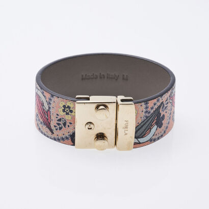 Furla Bird Patterned Leather Bracelet