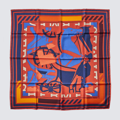 Hermes Puzzle Silk Scarf