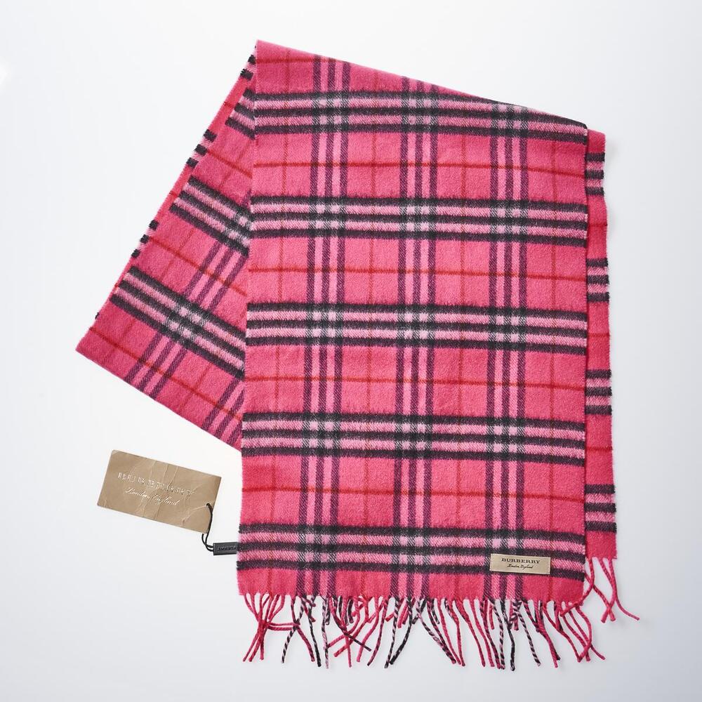 Burberry pink plaid cashmere scarf online